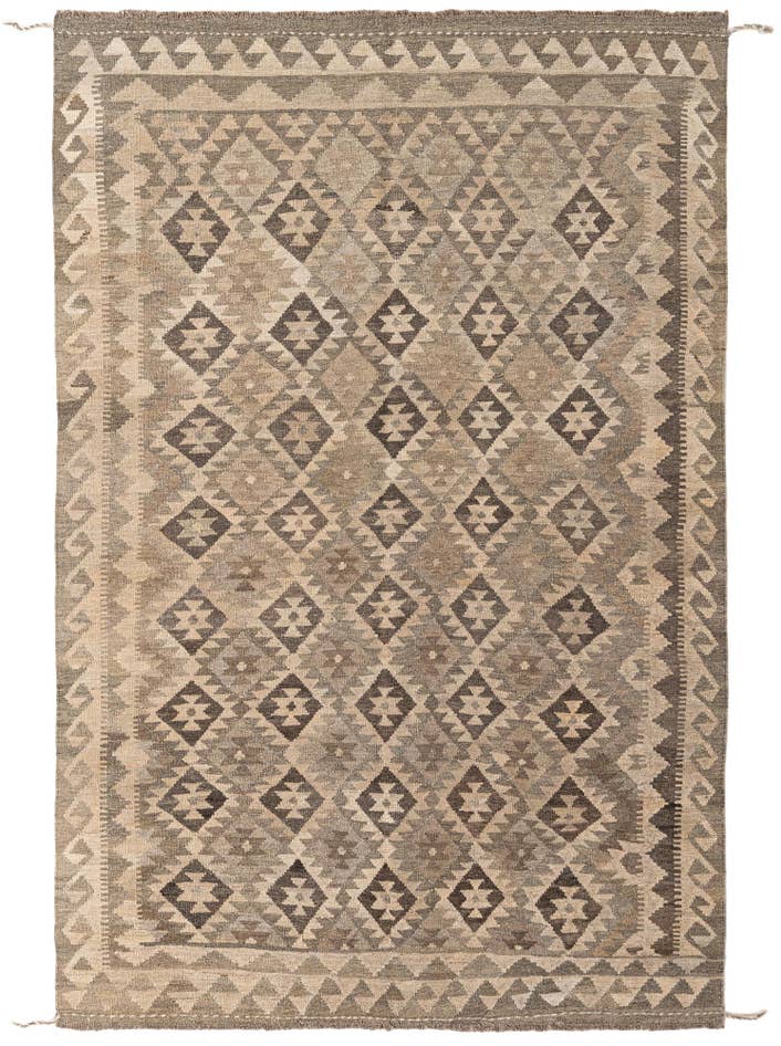 Detail image of 5' 3 x 8' Hand Woven Kilim Maymana Wool Rug