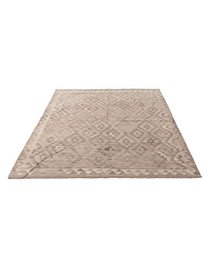 5' 4 x 8' Hand Woven Kilim Maymana Wool Rug