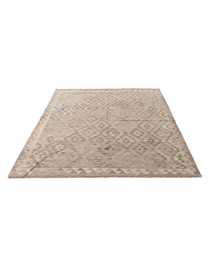 Detail image of 5' 4 x 8' Hand Woven Kilim Maymana Wool Rug