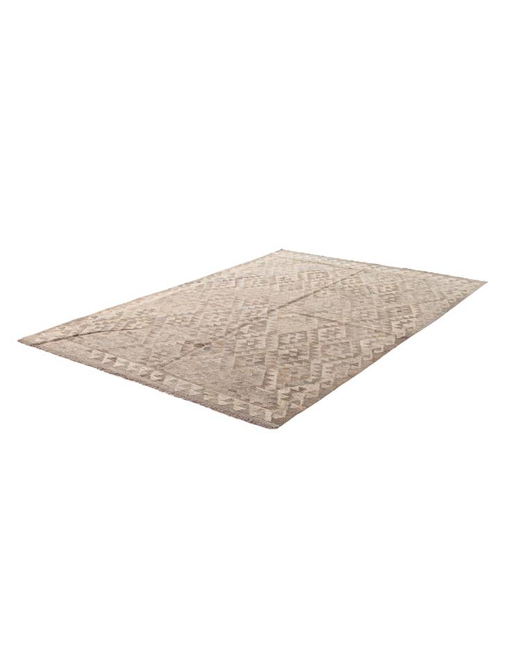 Detail image of 5' 4 x 8' Hand Woven Kilim Maymana Wool Rug