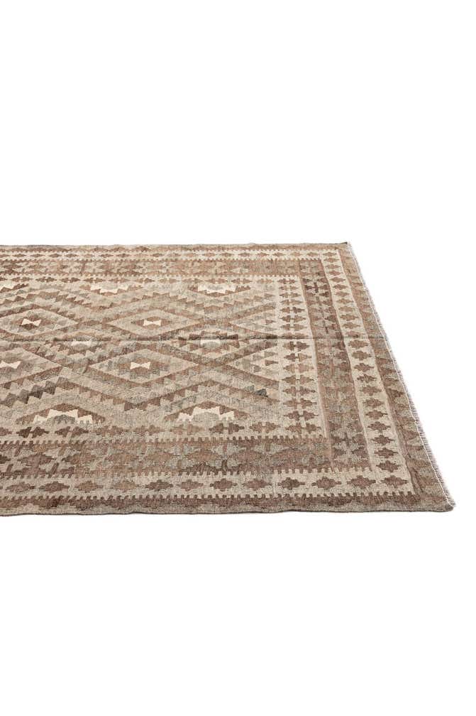 5' 4 x 8' Hand Woven Kilim Maymana Wool Rug