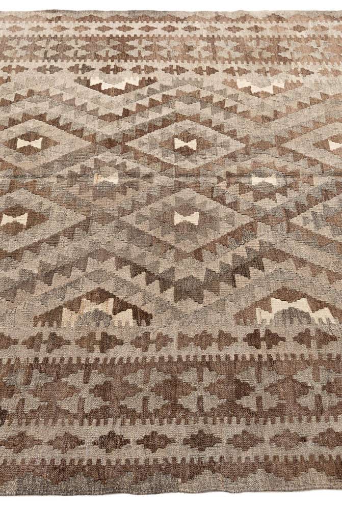 5' 4 x 8' Hand Woven Kilim Maymana Wool Rug