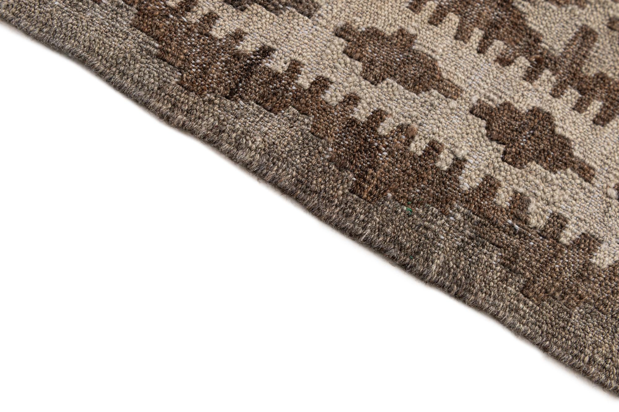 5' 4 x 8' Hand Woven Kilim Maymana Wool Rug