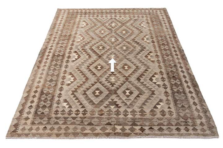 5' 4 x 8' Hand Woven Kilim Maymana Wool Rug
