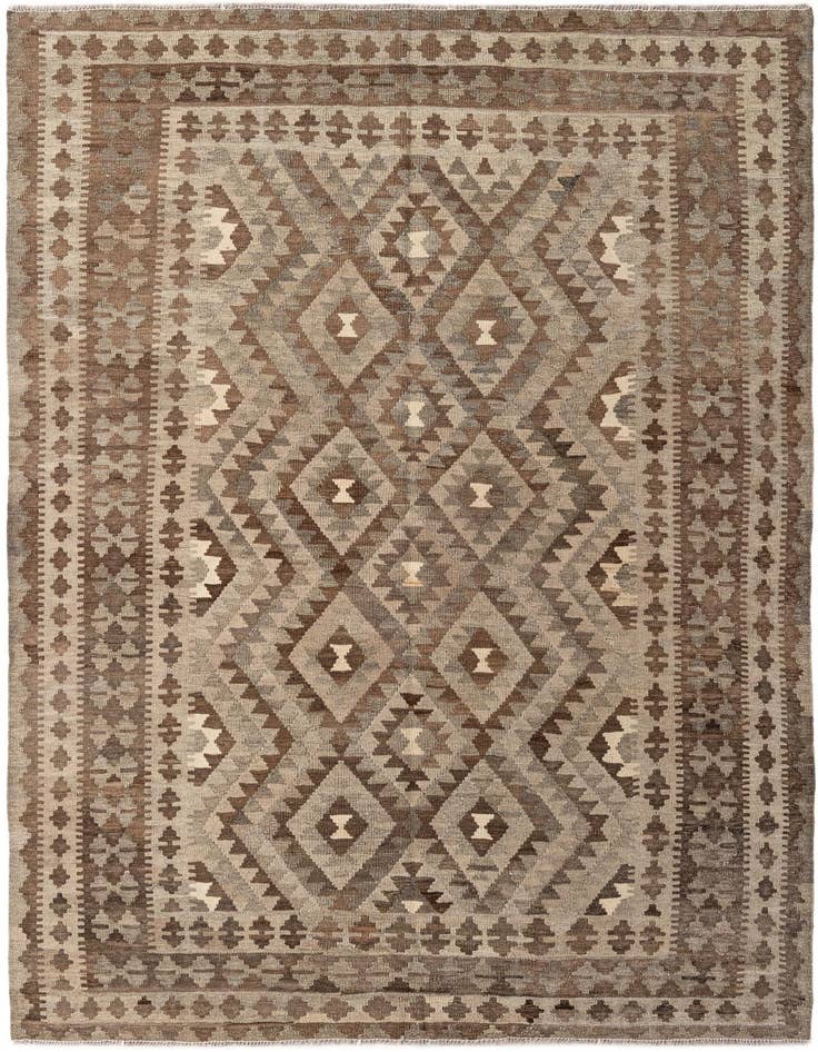 Detail image of 5' 4 x 8' Hand Woven Kilim Maymana Wool Rug