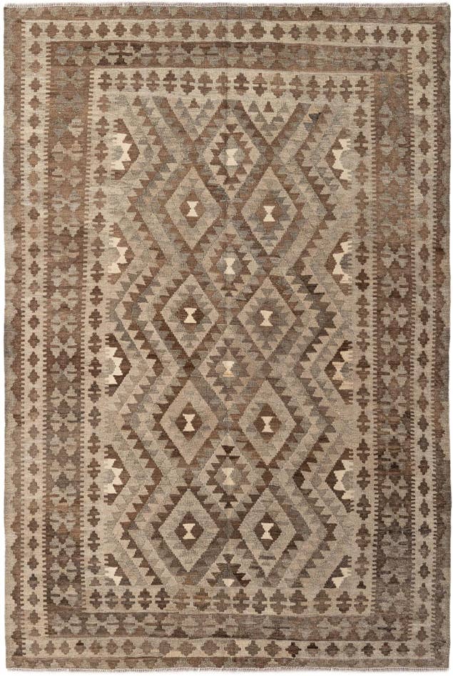 Detail image of 5' 4 x 8' Hand Woven Kilim Maymana Wool Rug