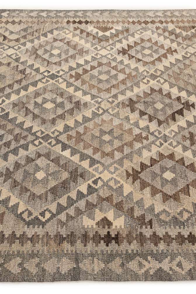 5' 7 x 6' 10 Hand Woven Kilim Maymana Wool Rug