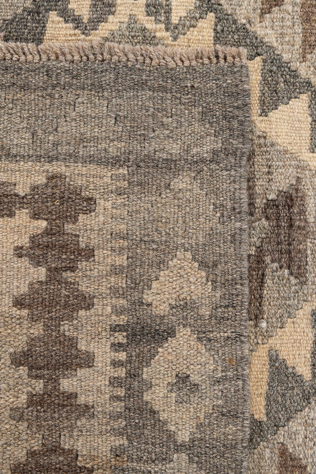 5' 7 x 6' 10 Hand Woven Kilim Maymana Wool Rug