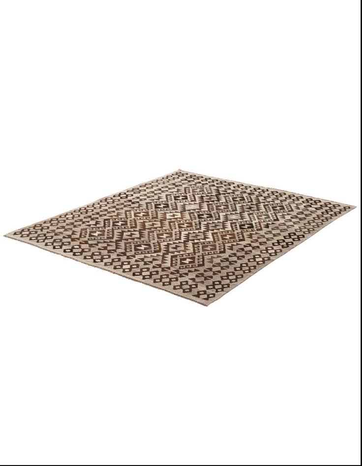 Detail image of 5' 5 x 6' 6 Hand Woven Kilim Maymana Wool Rug