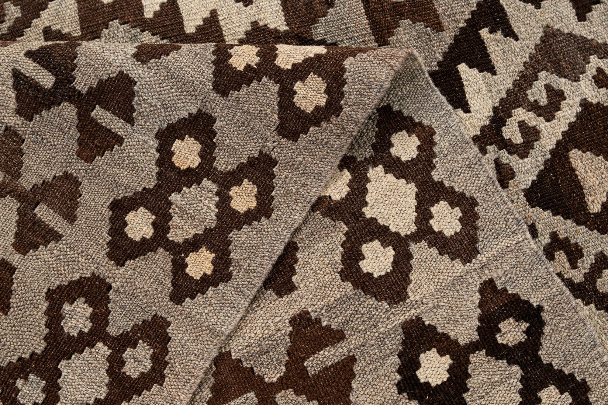 5' 5 x 6' 6 Hand Woven Kilim Maymana Wool Rug