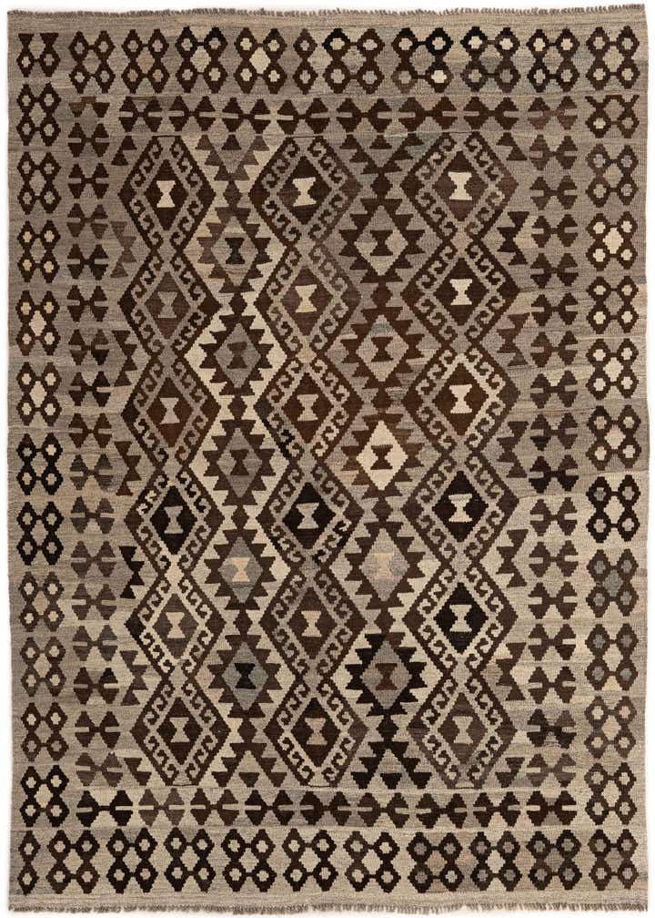 5' 5 x 6' 6 Hand Woven Kilim Maymana Wool Rug
