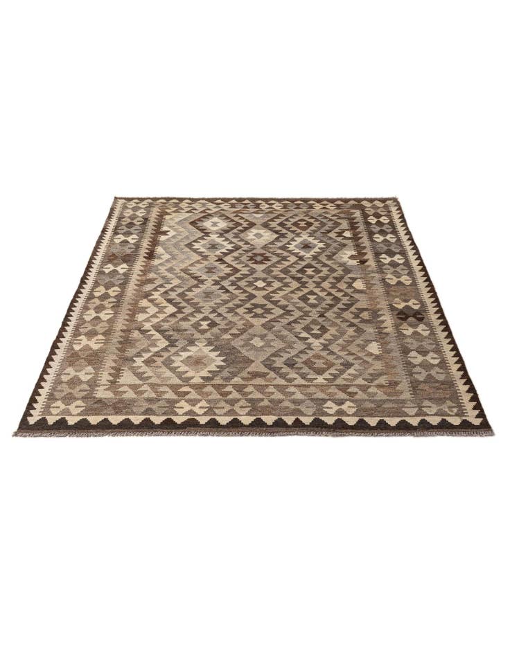 Detail image of 5' 4 x 6' 8 Hand Woven Kilim Maymana Wool Rug