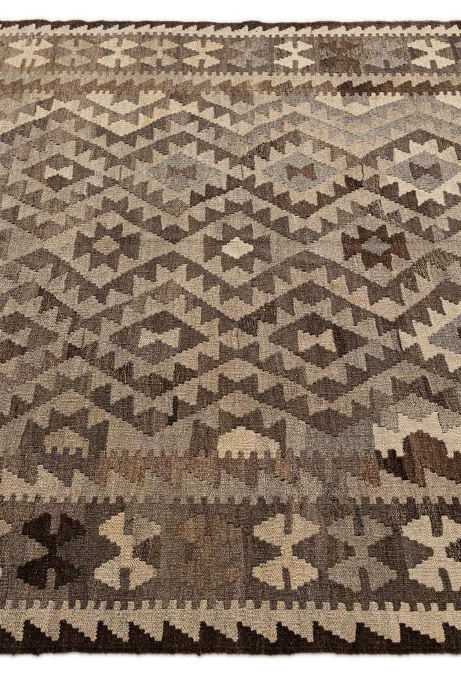 5' 4 x 6' 8 Hand Woven Kilim Maymana Wool Rug