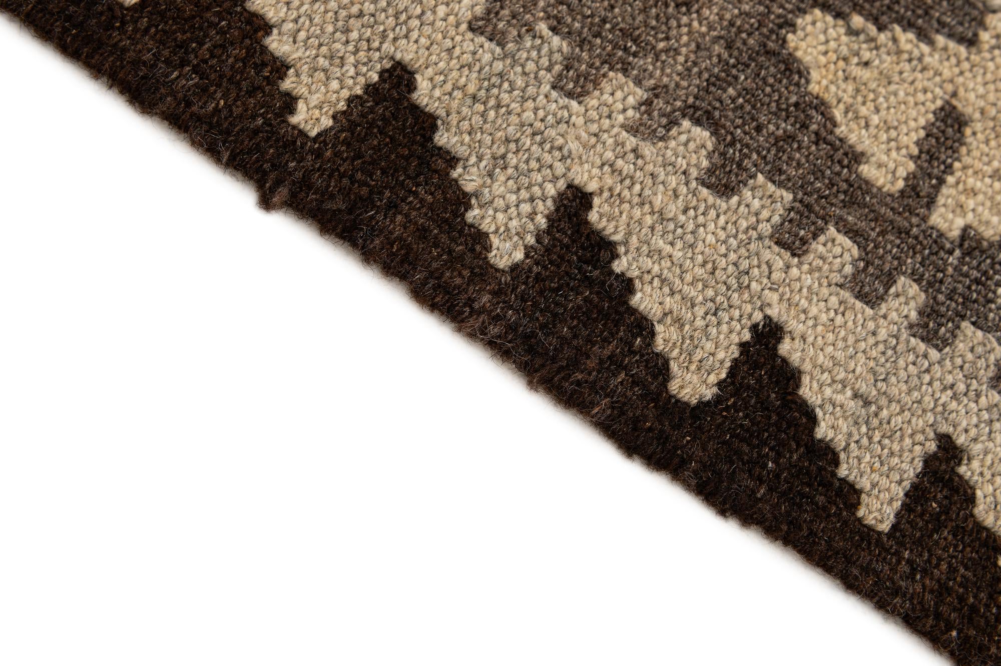 5' 4 x 6' 8 Hand Woven Kilim Maymana Wool Rug