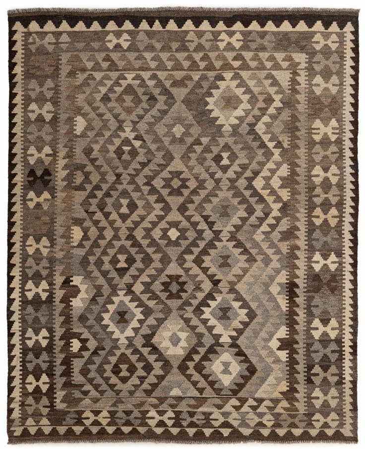 Detail image of 5' 4 x 6' 8 Hand Woven Kilim Maymana Wool Rug