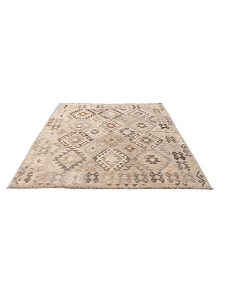 5' 8 x 7' 8 Hand Woven Kilim Maymana Wool Rug