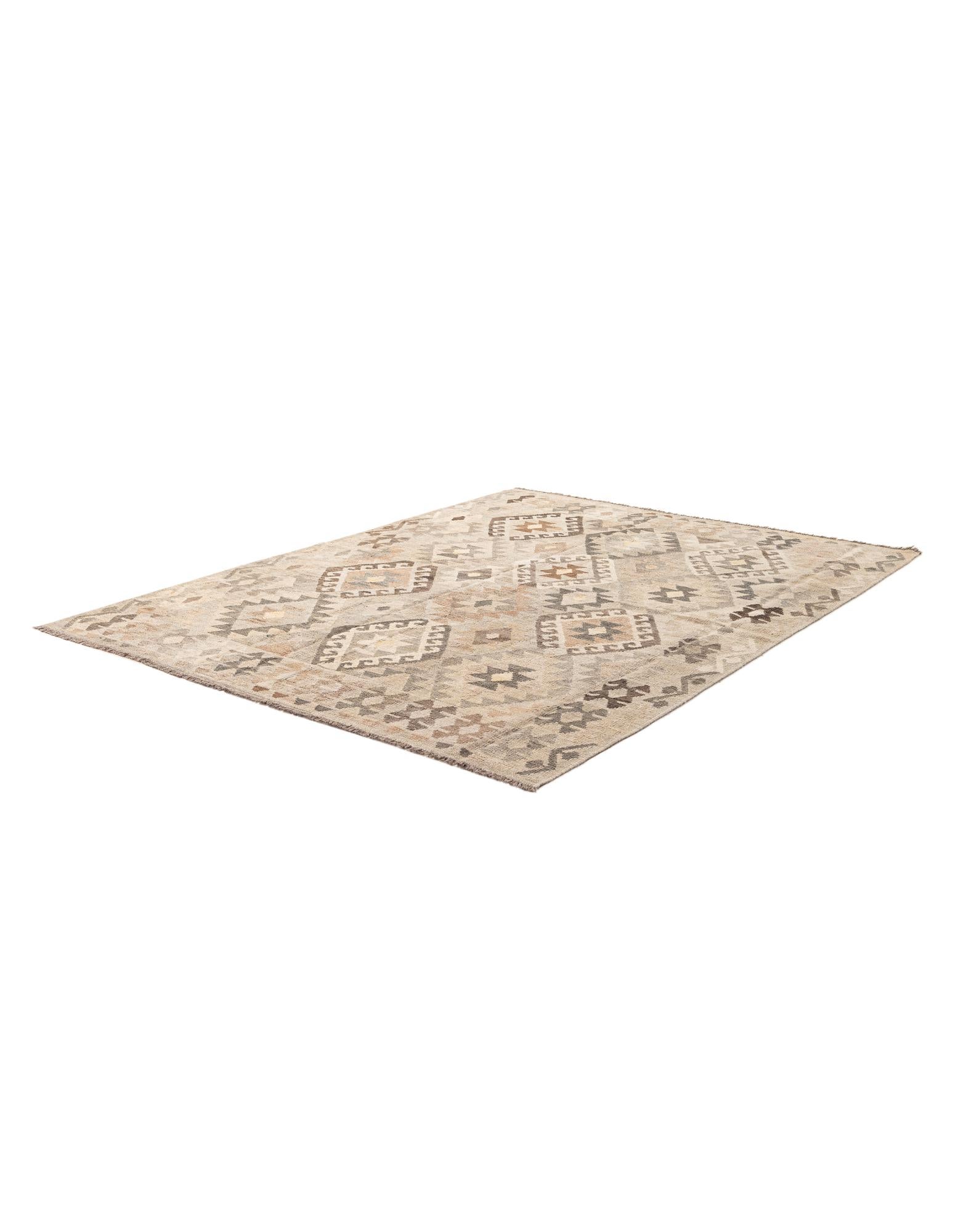 5' 8 x 7' 8 Hand Woven Kilim Maymana Wool Rug