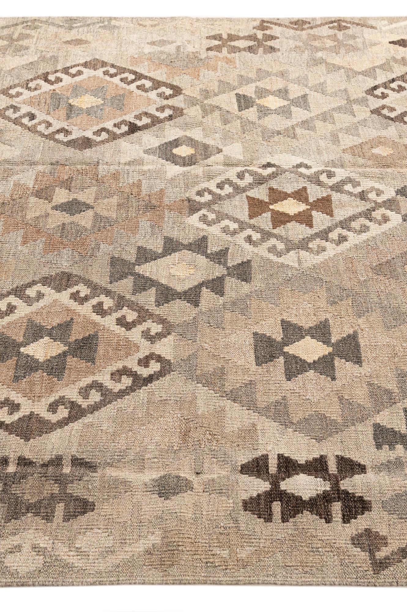 5' 8 x 7' 8 Hand Woven Kilim Maymana Wool Rug