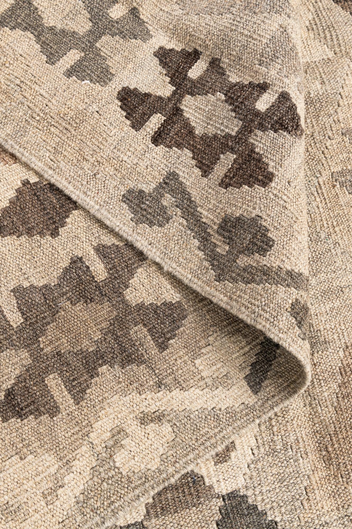 5' 8 x 7' 8 Hand Woven Kilim Maymana Wool Rug