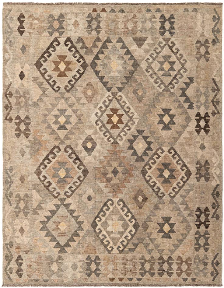 Detail image of 5' 8 x 7' 8 Hand Woven Kilim Maymana Wool Rug