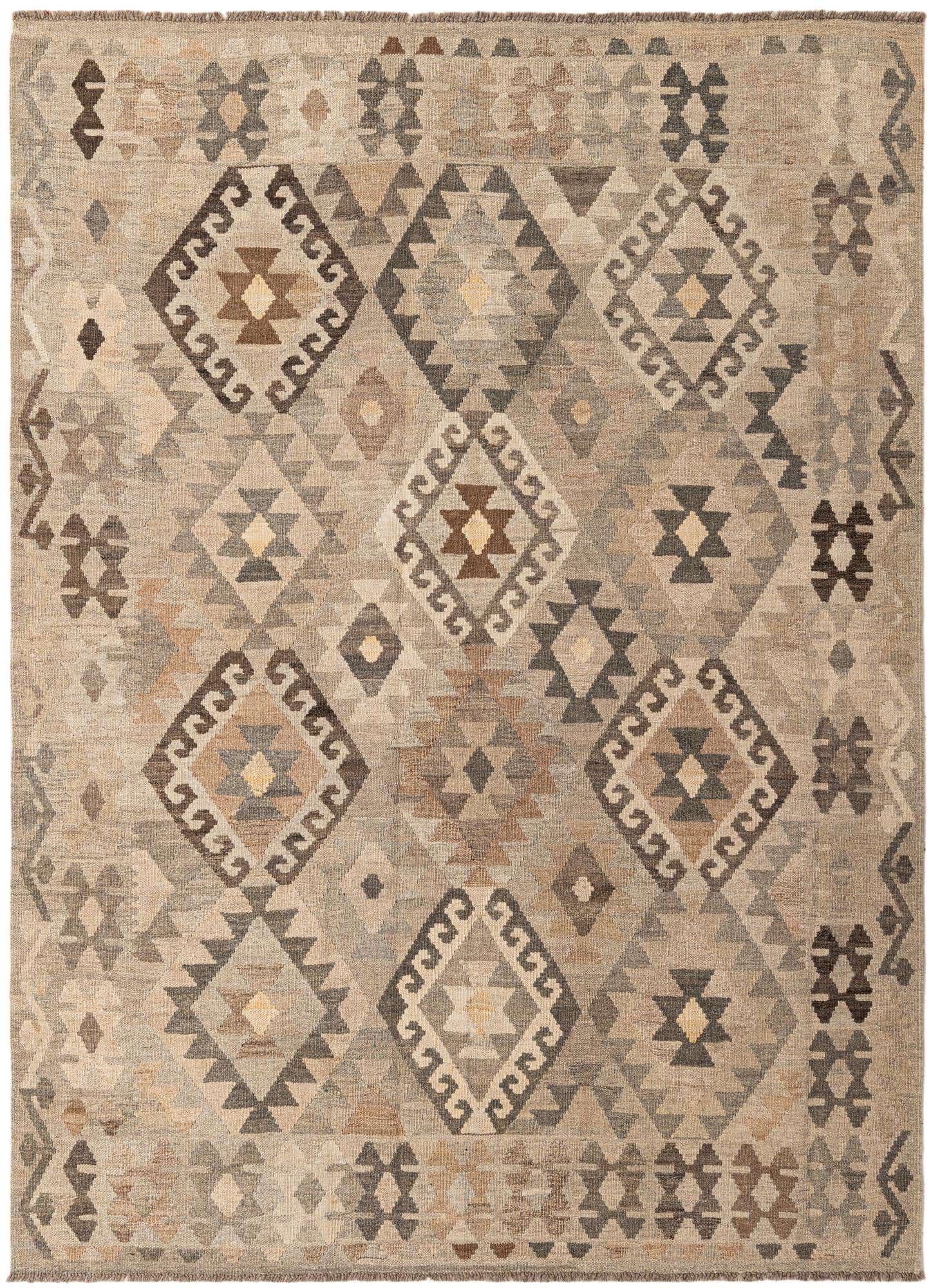 5' 8 x 7' 8 Hand Woven Kilim Maymana Wool Rug