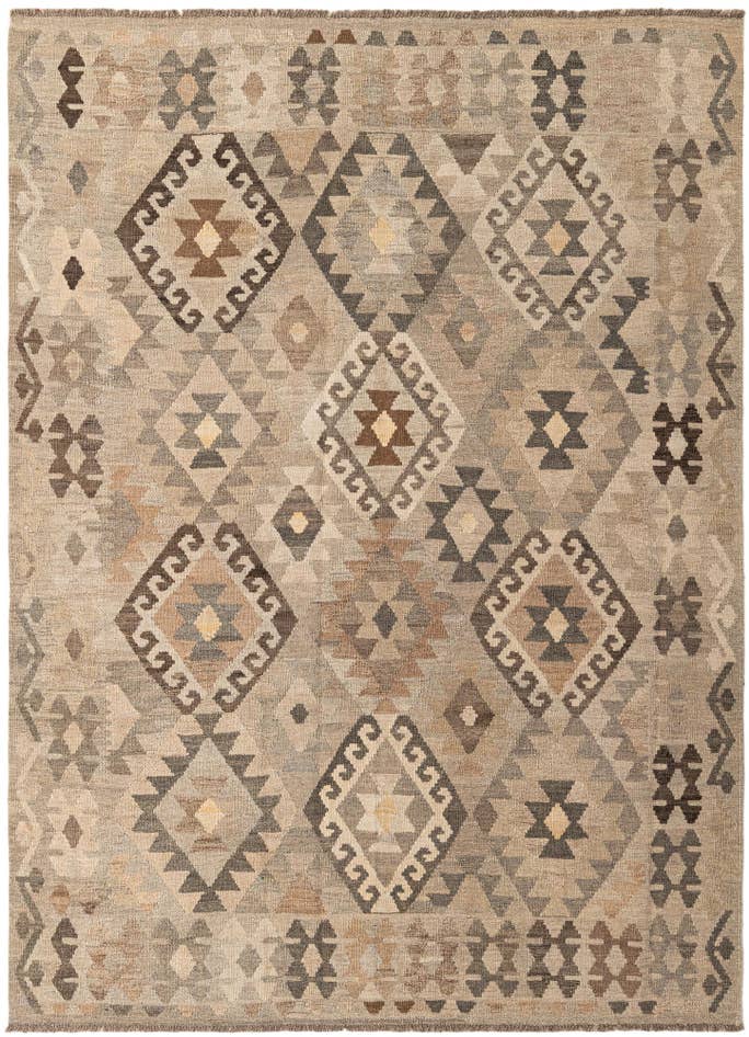 Detail image of 5' 8 x 7' 8 Hand Woven Kilim Maymana Wool Rug