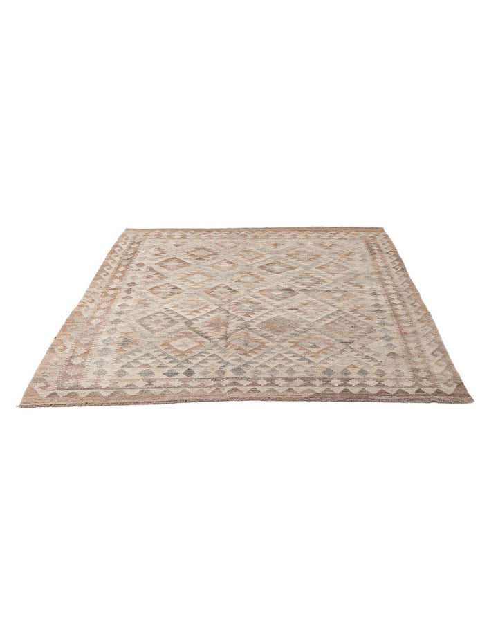 5' 7 x 7' 8 Hand Woven Kilim Maymana Wool Rug