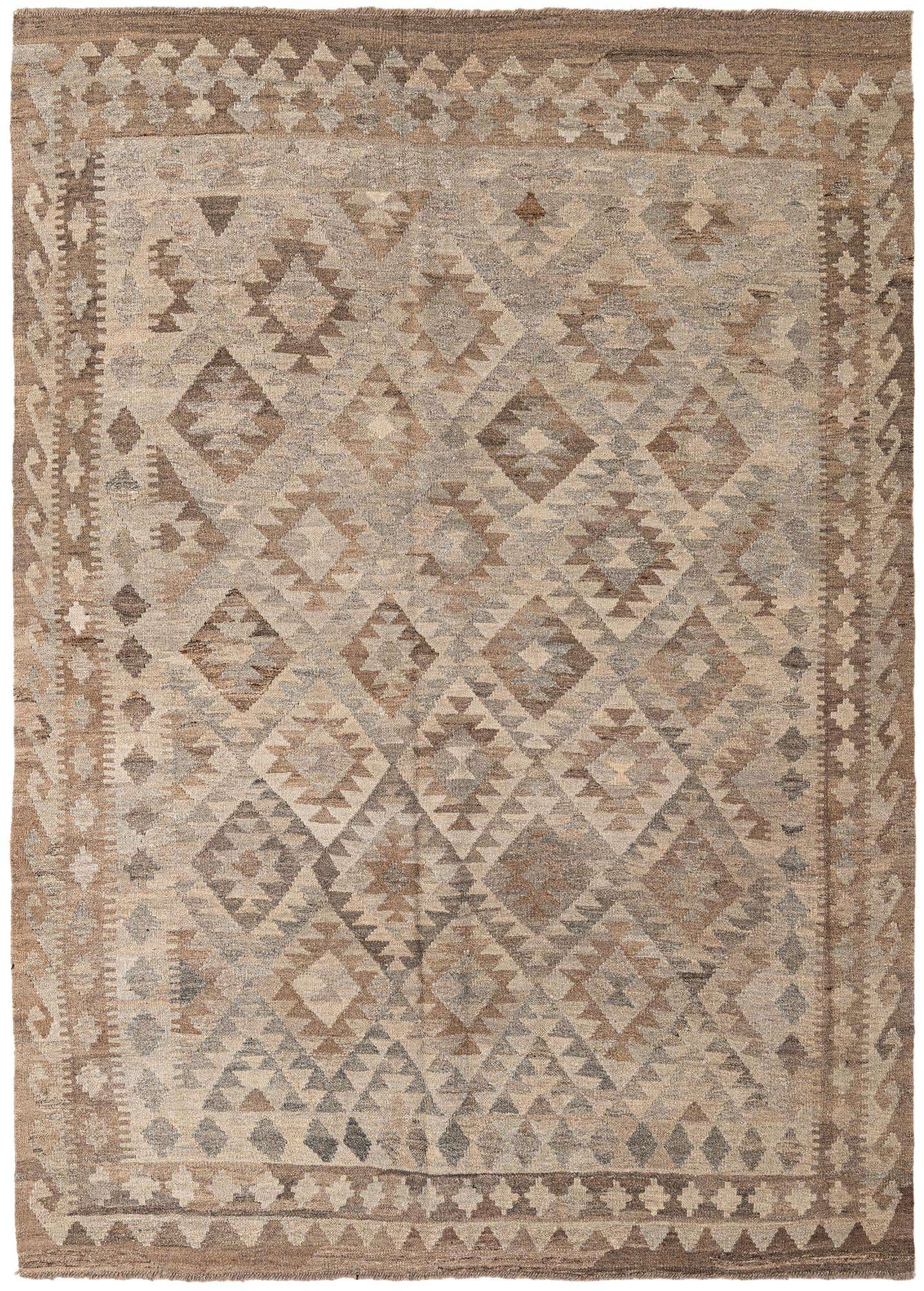 5' 7 x 7' 8 Hand Woven Kilim Maymana Wool Rug