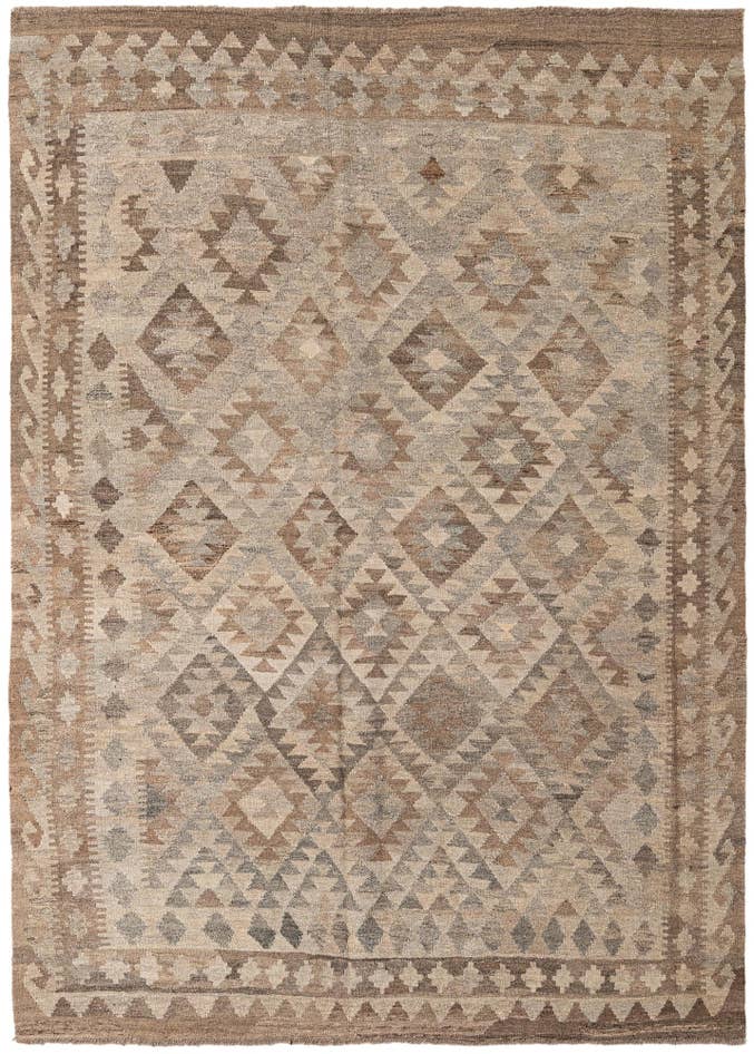 Detail image of 5' 7 x 7' 8 Hand Woven Kilim Maymana Wool Rug