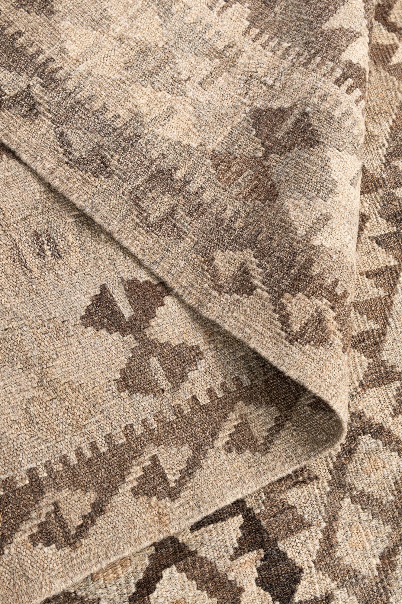 5' 10 x 7' 6 Hand Woven Kilim Maymana Wool Rug