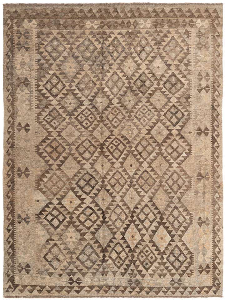 5' 10 x 7' 6 Hand Woven Kilim Maymana Wool Rug