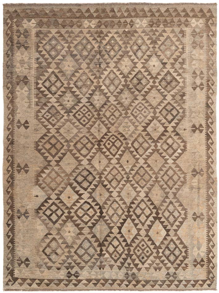 Detail image of 5' 10 x 7' 6 Hand Woven Kilim Maymana Wool Rug