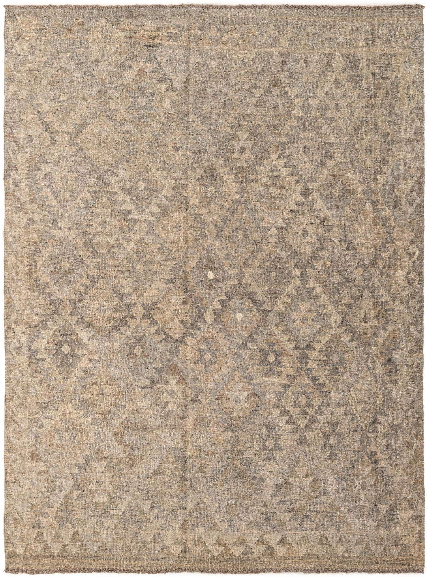 5' 9 x 7' 8 Hand Woven Kilim Maymana Wool Rug