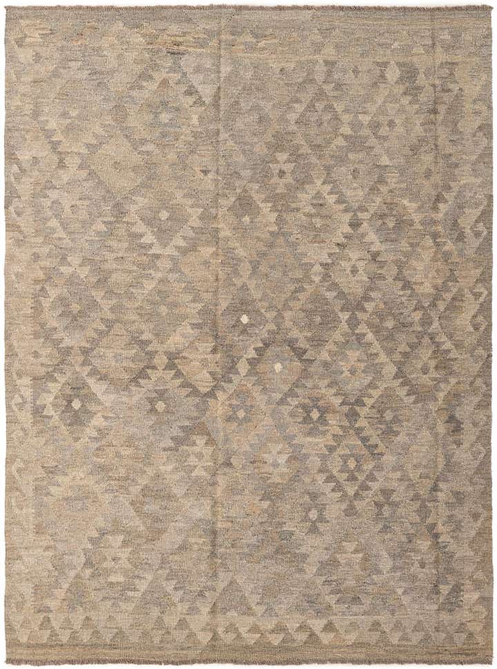 5' 9 x 7' 8 Hand Woven Kilim Maymana Wool Rug