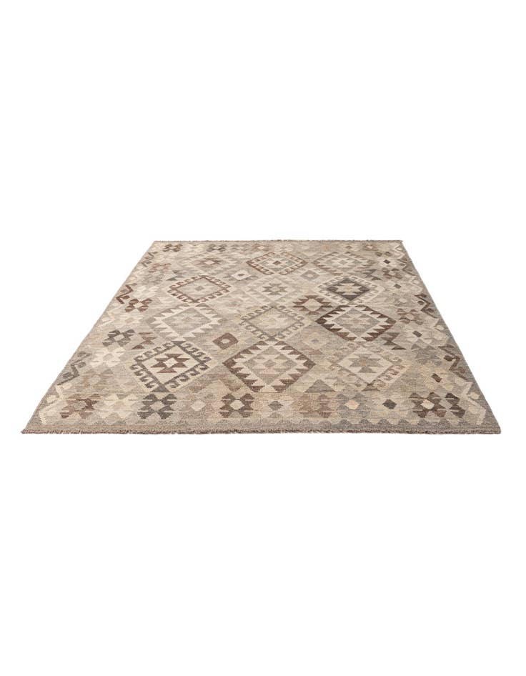 Detail image of 5' 9 x 7' 11 Hand Woven Kilim Maymana Wool Rug