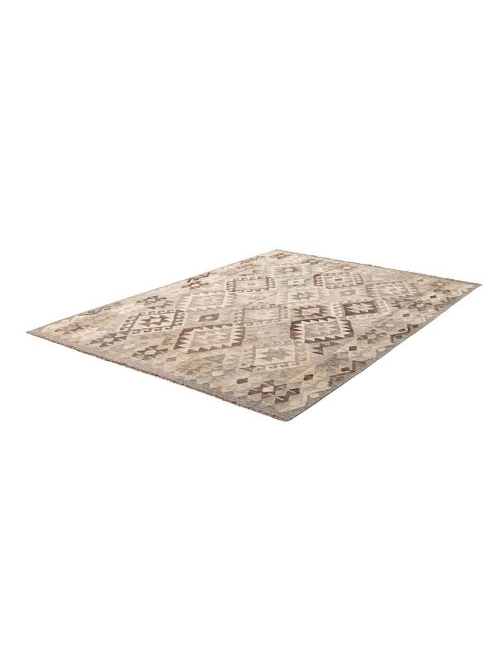 5' 9 x 7' 11 Hand Woven Kilim Maymana Wool Rug