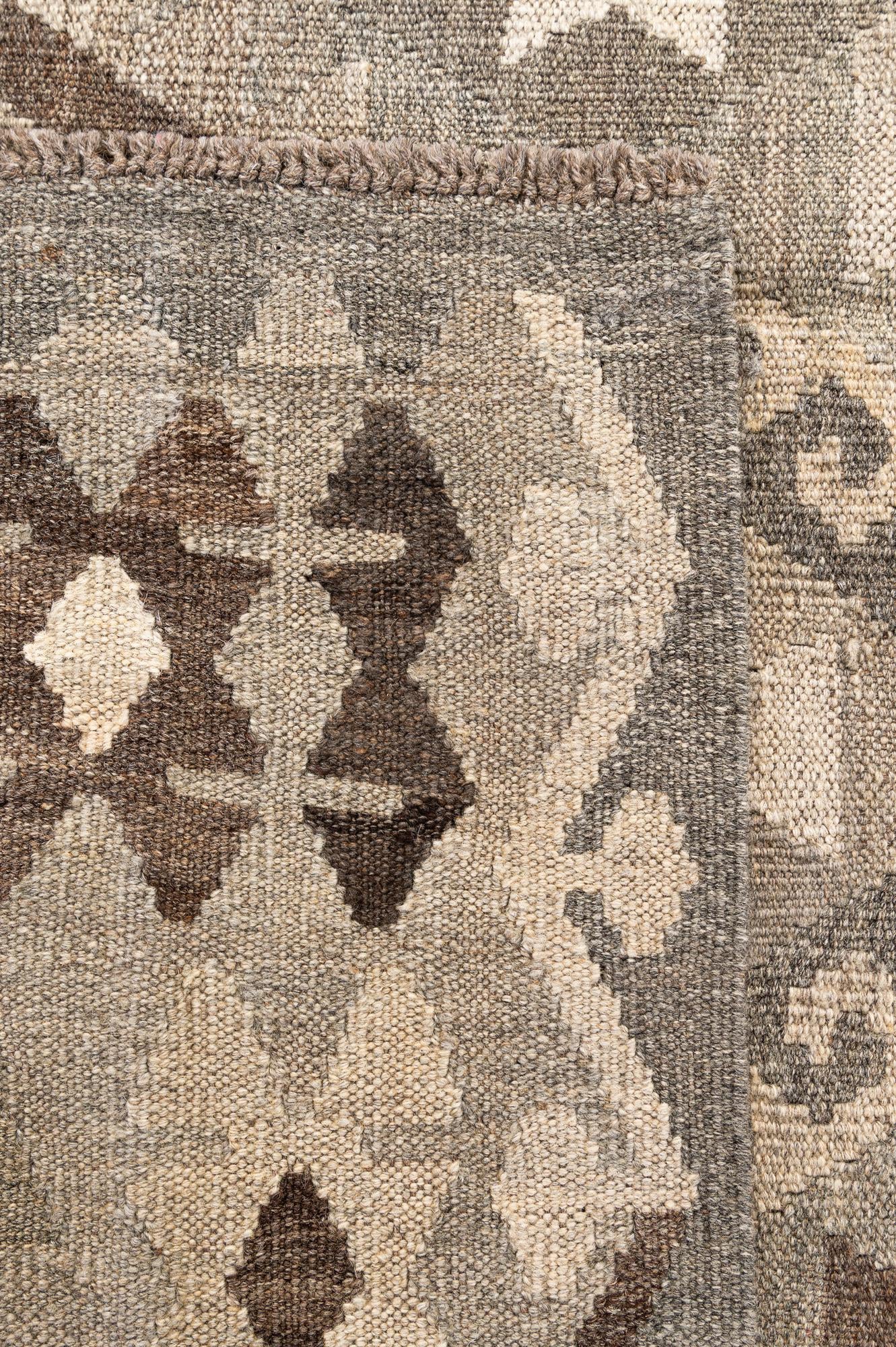 5' 9 x 7' 11 Hand Woven Kilim Maymana Wool Rug