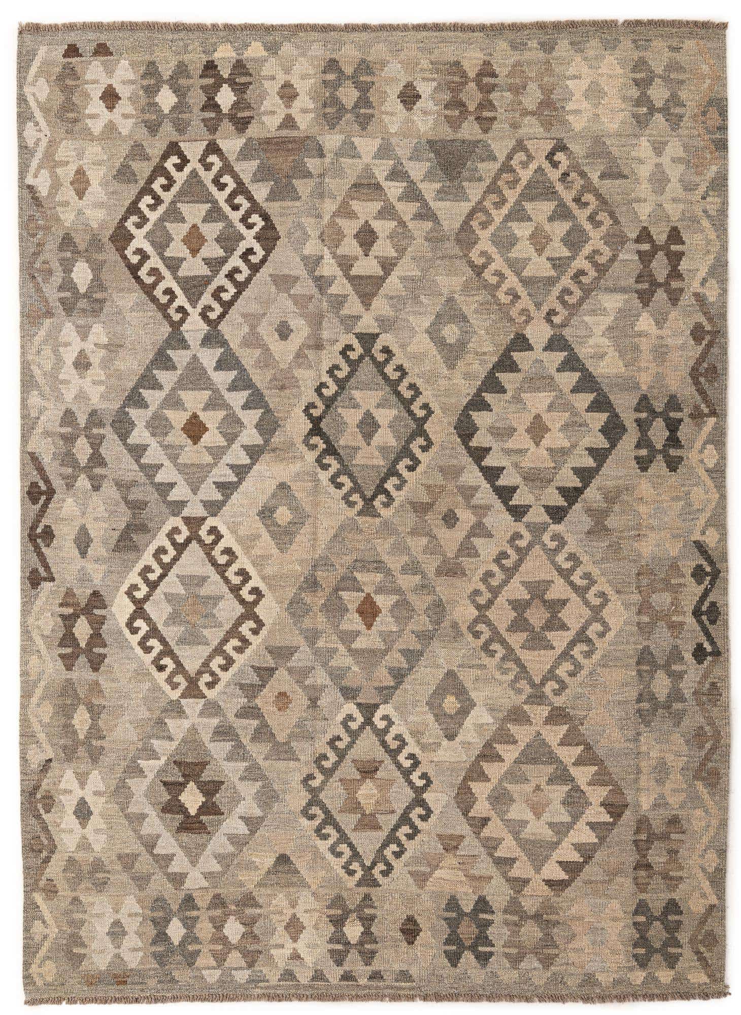 5' 8 x 7' 10 Hand Woven Kilim Maymana Wool Rug