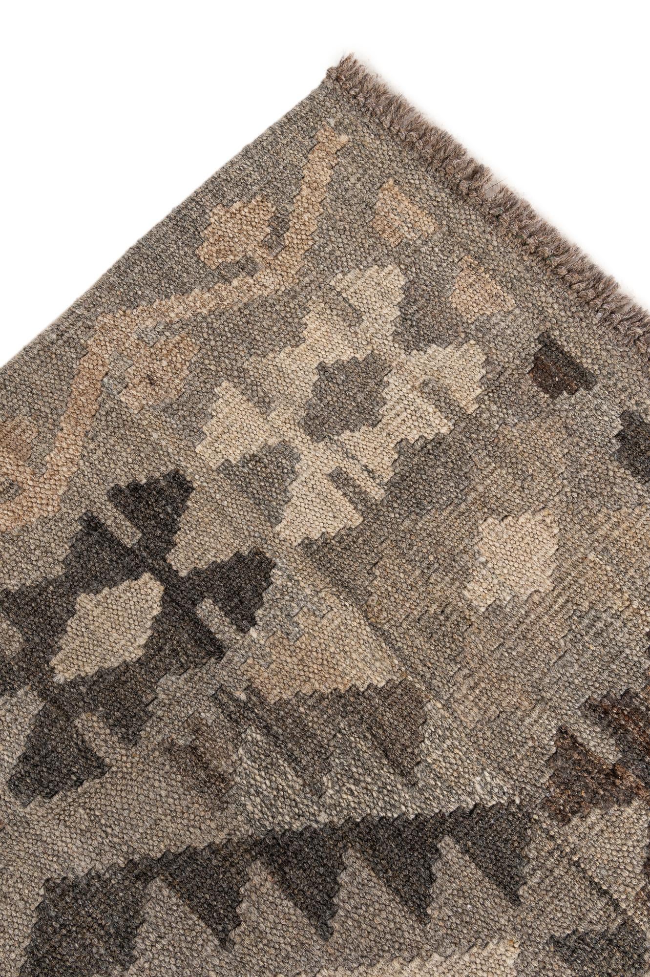 5' 7 x 7' 10 Hand Woven Kilim Maymana Wool Rug