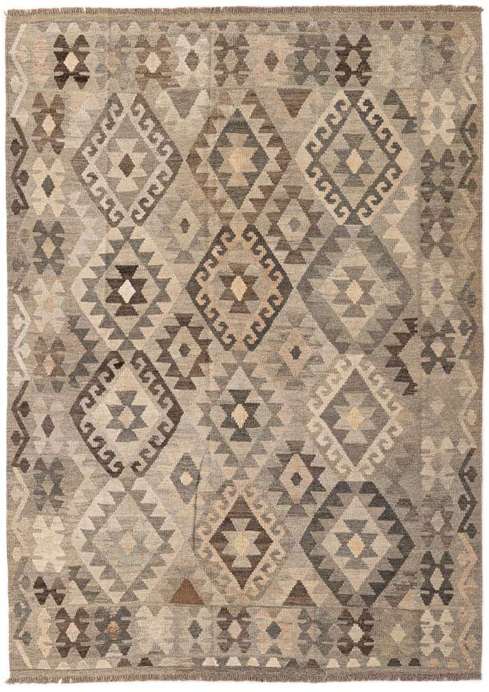 5' 7 x 7' 10 Hand Woven Kilim Maymana Wool Rug