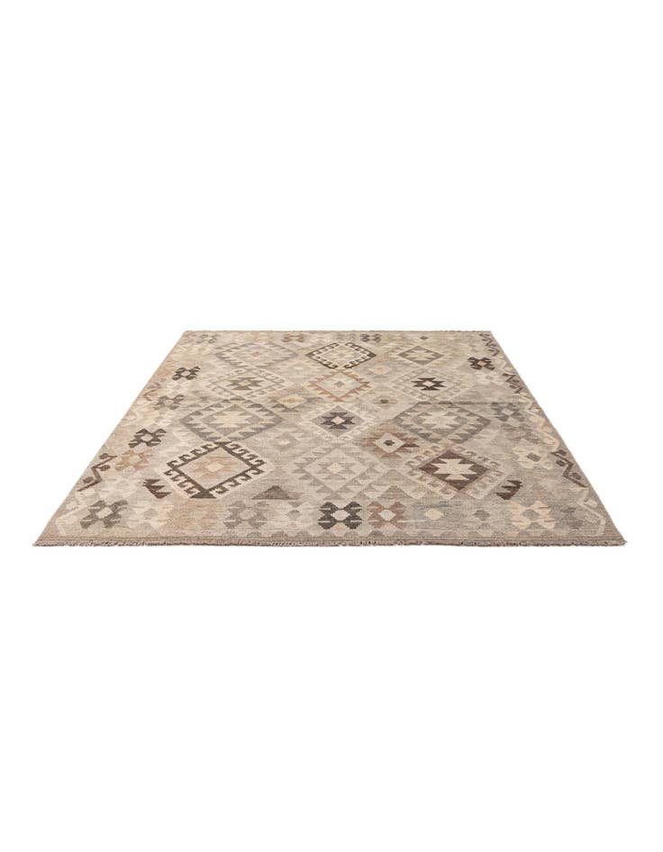 Detail image of 5' 9 x 7' 11 Hand Woven Kilim Maymana Wool Rug
