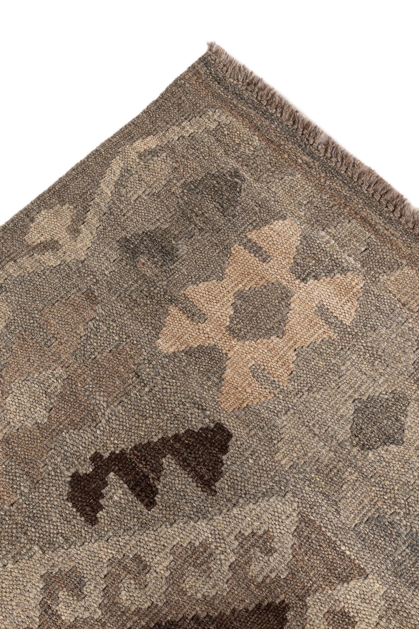 5' 9 x 7' 11 Hand Woven Kilim Maymana Wool Rug