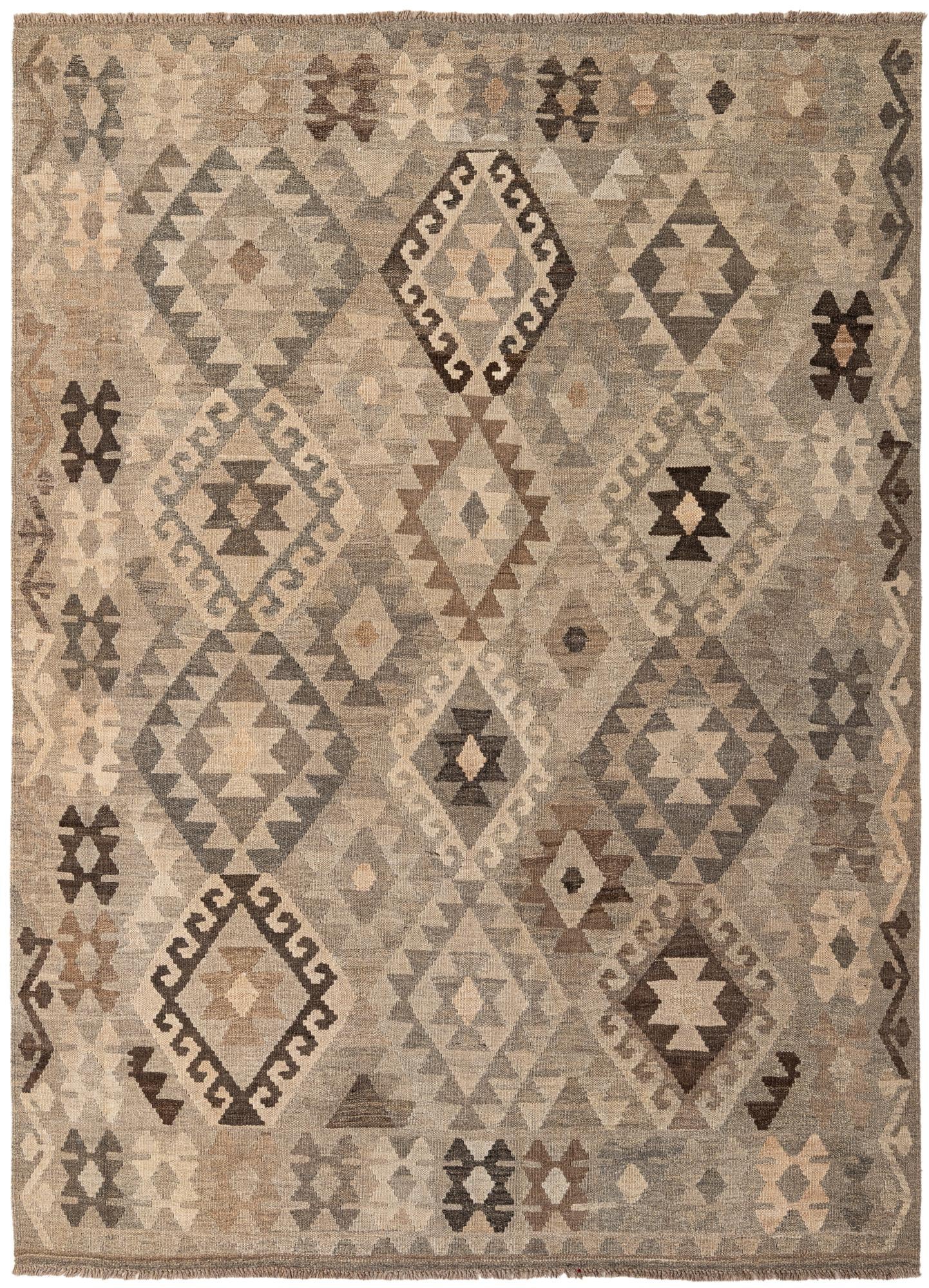 5' 9 x 7' 11 Hand Woven Kilim Maymana Wool Rug