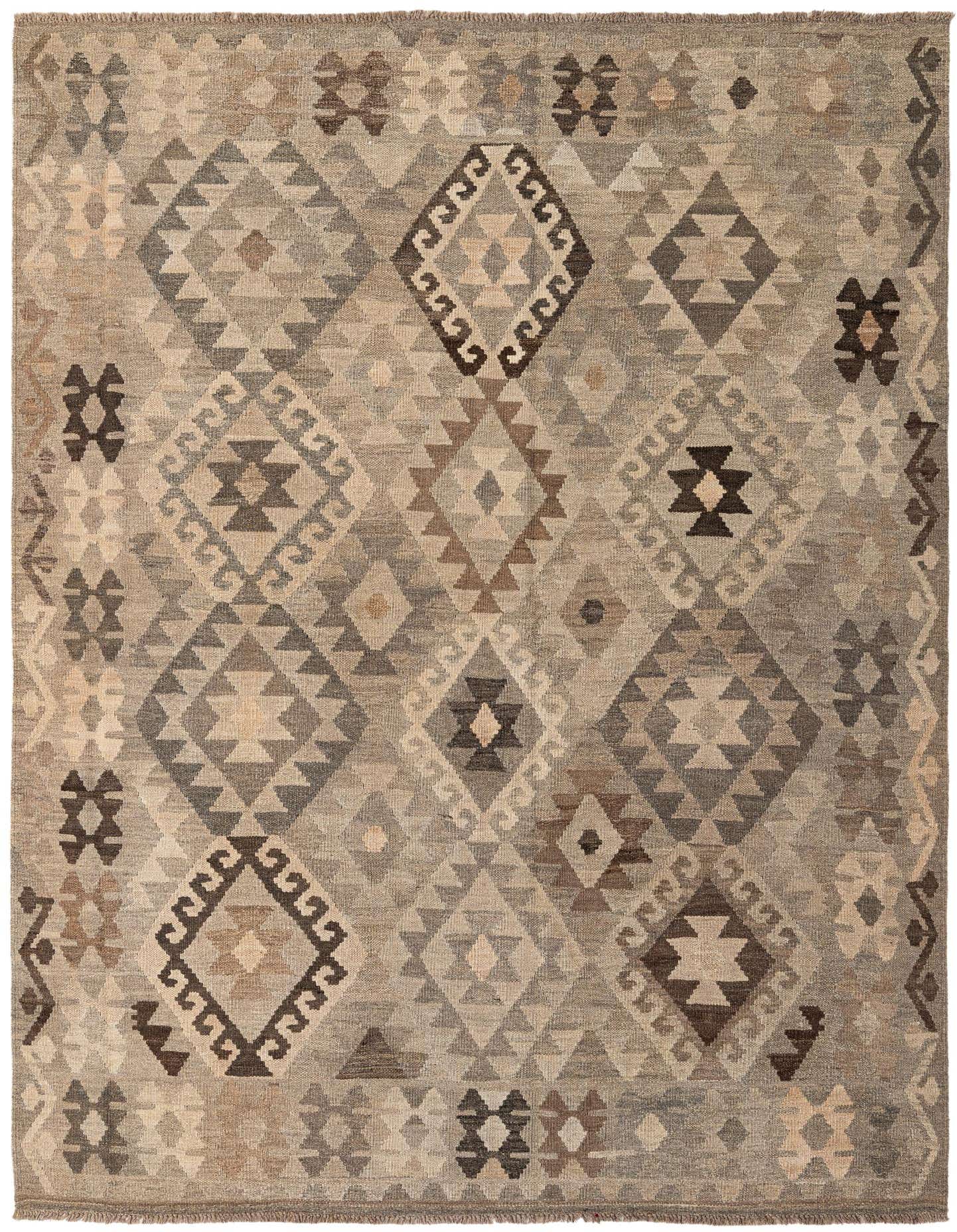5' 9 x 7' 11 Hand Woven Kilim Maymana Wool Rug
