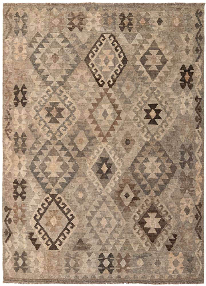 5' 9 x 7' 11 Hand Woven Kilim Maymana Wool Rug