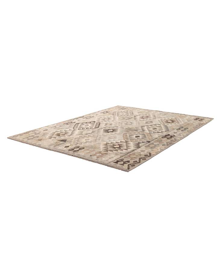 5' 9 x 7' 9 Hand Woven Kilim Maymana Wool Rug