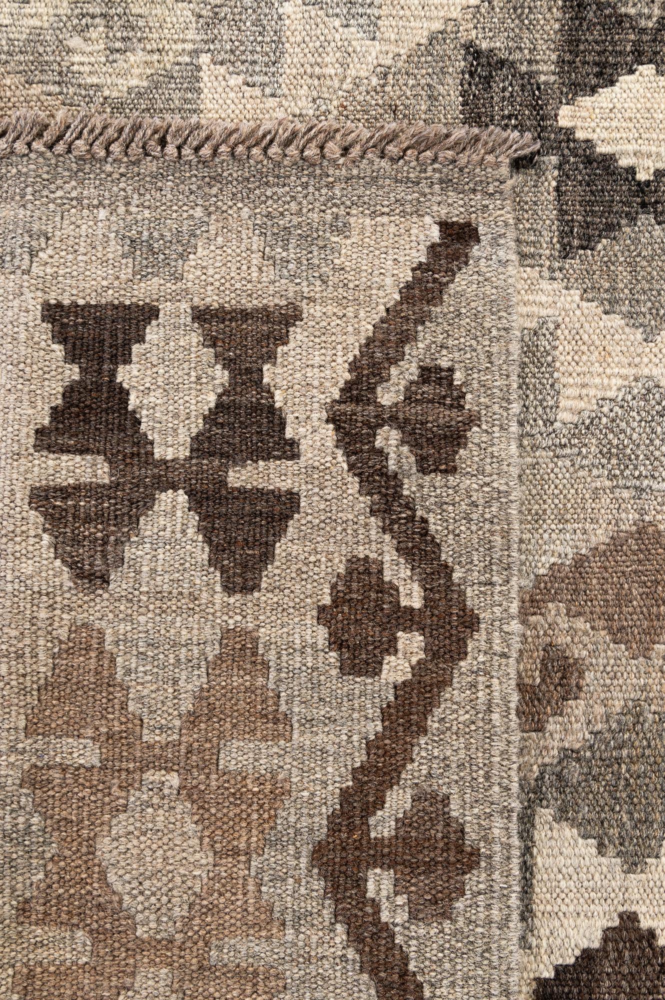 5' 9 x 7' 9 Hand Woven Kilim Maymana Wool Rug