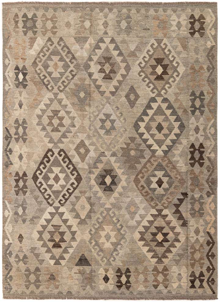 5' 9 x 7' 9 Hand Woven Kilim Maymana Wool Rug
