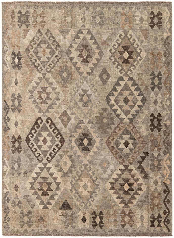 Detail image of 5' 9 x 7' 9 Hand Woven Kilim Maymana Wool Rug
