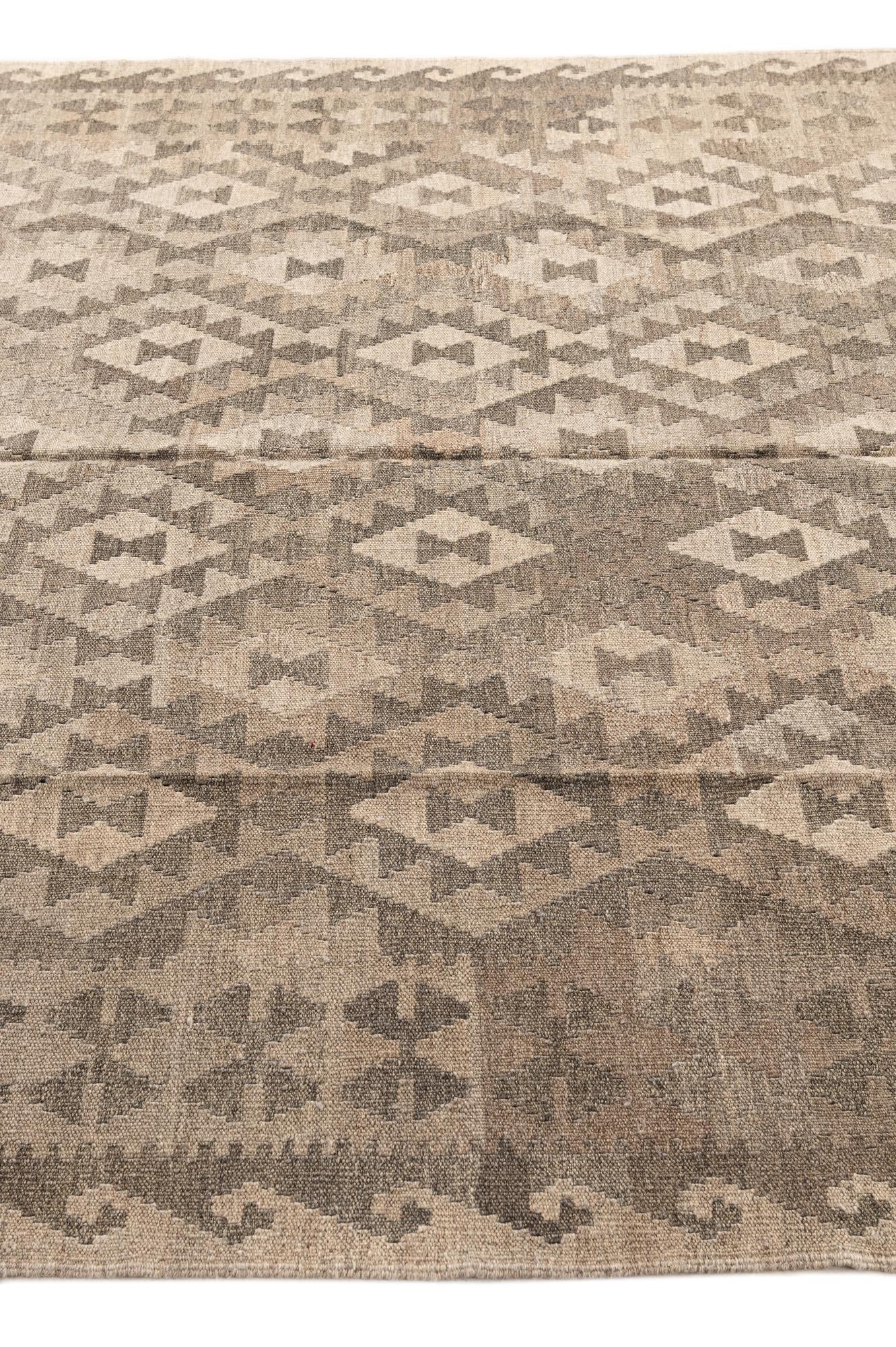 5' 8 x 7' 11 Hand Woven Kilim Maymana Wool Rug